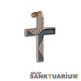 Krzyżyk Chrześcijański Czarno-Złoty